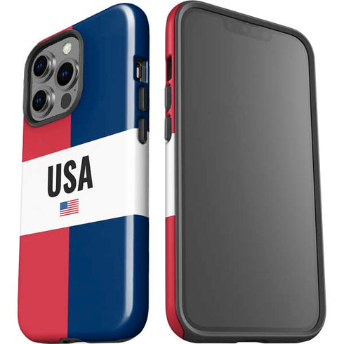 American Flag Color Block iPhone 15 Pro Impact Case