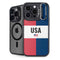 American Flag Color Block iPhone 15 Pro Max Kickstand Case
