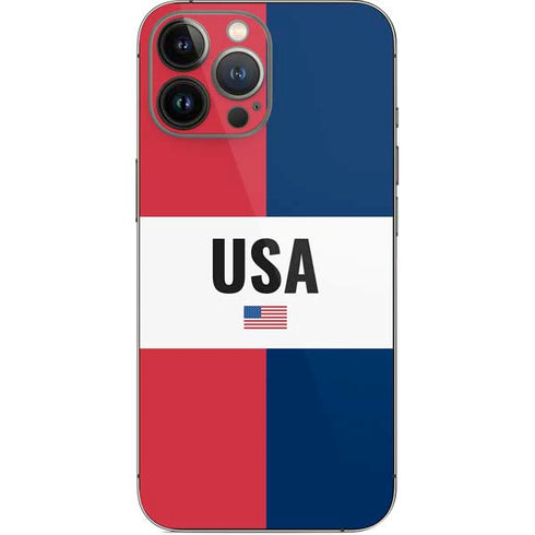 American Flag Color Block iPhone 15 Pro Max Skin