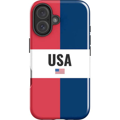 American Flag Color Block iPhone 16 Impact Case