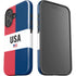 American Flag Color Block iPhone 16 Plus Impact Case