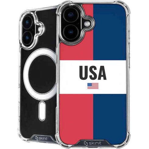 American Flag Color Block iPhone 16 Plus MagSafe Case