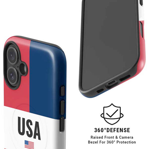 American Flag Color Block iPhone 16 Plus Magsafe Impact Case