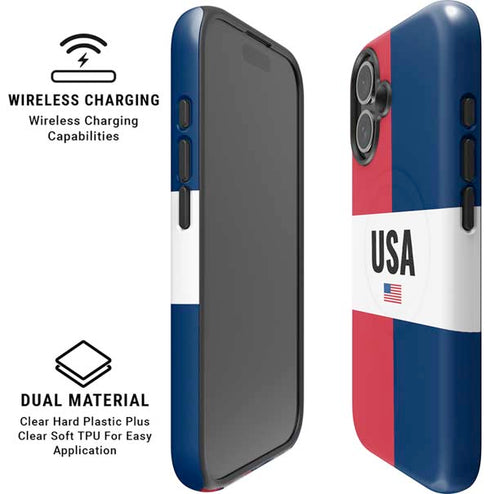 American Flag Color Block iPhone 16 Plus Magsafe Impact Case