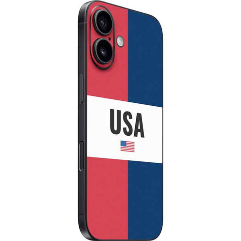 American Flag Color Block iPhone 16 Plus Skin