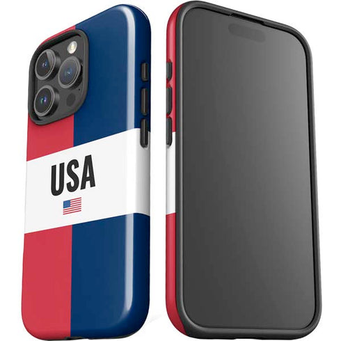 American Flag Color Block iPhone 16 Pro Impact Case