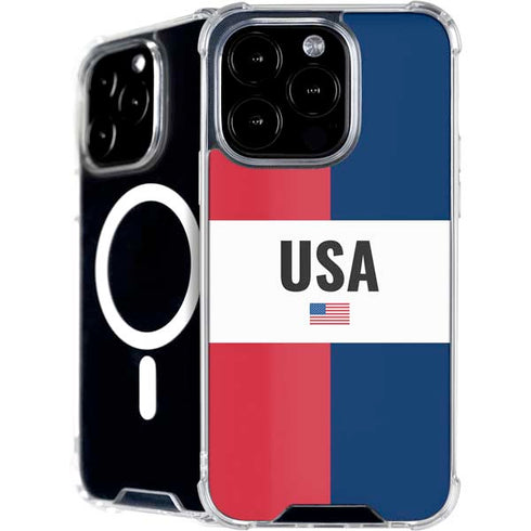 American Flag Color Block iPhone 16 Pro Max MagSafe Case