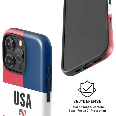 American Flag Color Block iPhone 16 Pro Max Magsafe Impact Case