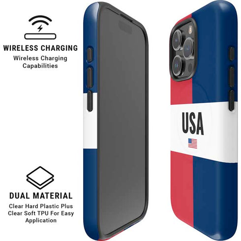 American Flag Color Block iPhone 16 Pro Max Magsafe Impact Case