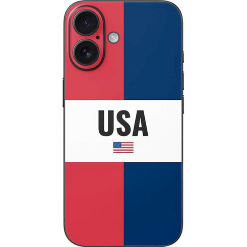 American Flag Color Block iPhone 16 Skin
