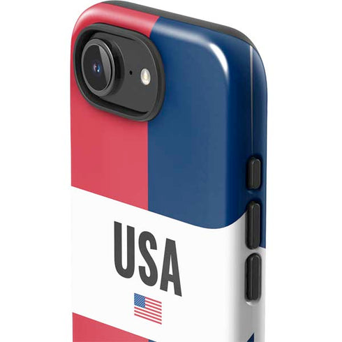 American Flag Color Block iPhone 16e Impact Case