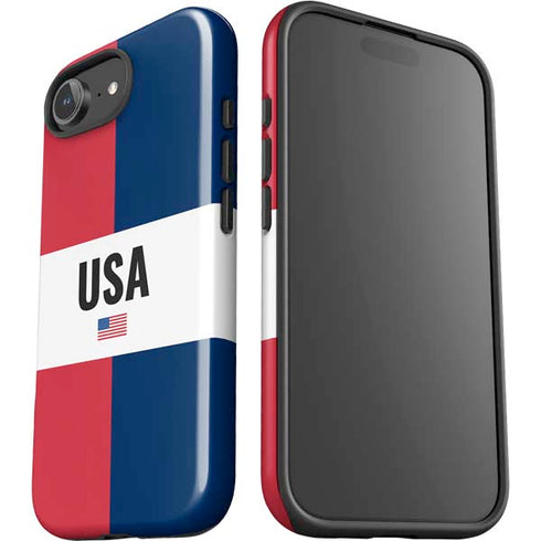 American Flag Color Block iPhone 16e Impact Case