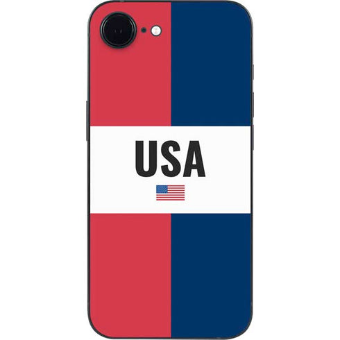 American Flag Color Block iPhone 16e Skin