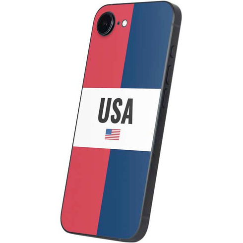 American Flag Color Block iPhone 16e Skin