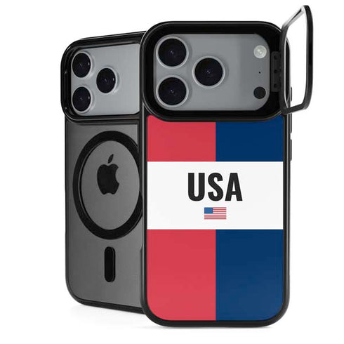 American Flag Color Block iPhone 18 Pro Kickstand Case