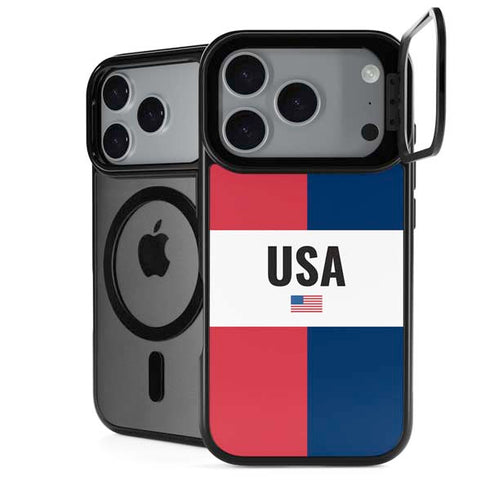 American Flag Color Block iPhone 18 Pro Max Kickstand Case