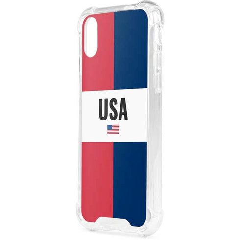 American Flag Color Block iPhone XS Clear Case