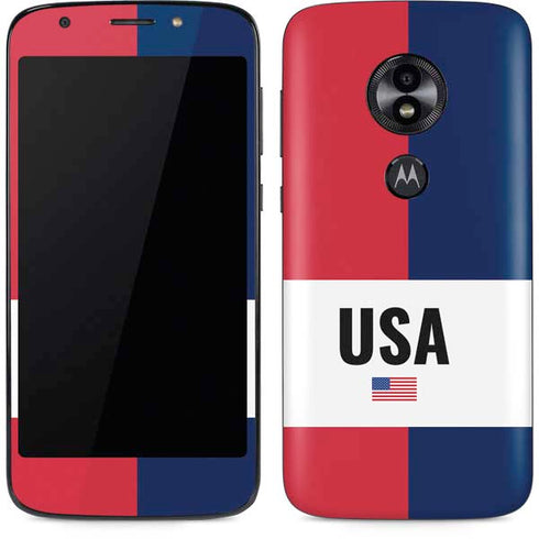 American Flag Color Block Moto E5 Play Skin