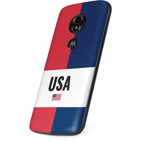 American Flag Color Block Moto E5 Play Skin