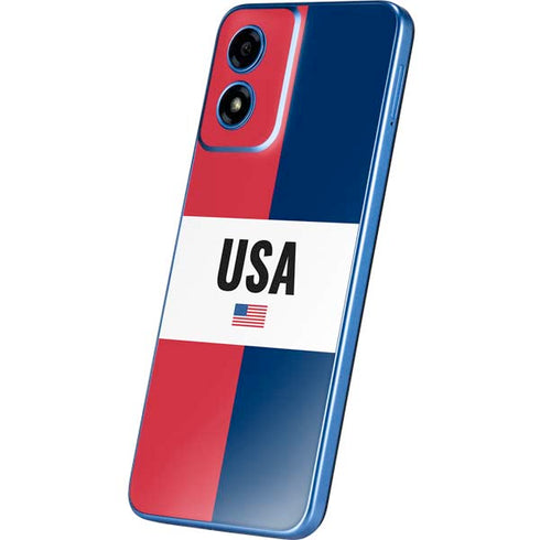 American Flag Color Block Moto G Play 4G (2024) Skin