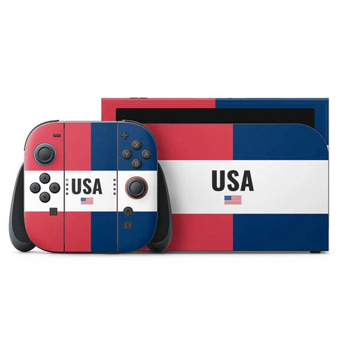 American Flag Color Block Nintendo Switch 2 (2025) with Joy-Con Skin