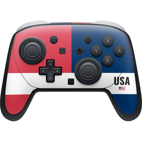 American Flag Color Block Nintendo Switch 2 (2025) Pro Controller Skin