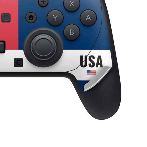 American Flag Color Block Nintendo Switch 2 (2025) Pro Controller Skin