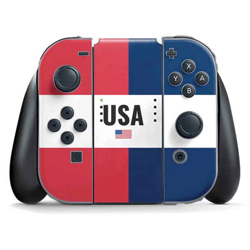 American Flag Color Block Nintendo Switch (2017-2021) Joy-Con Controller Skin