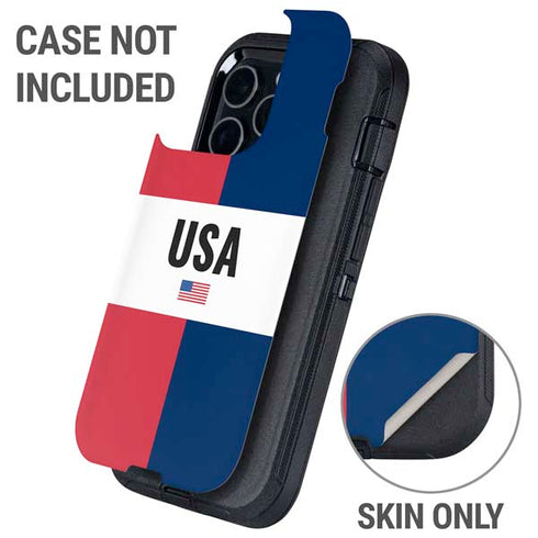 American Flag Color Block Otterbox Defender iPhone Skin