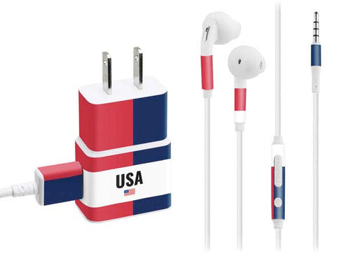 American Flag Color Block Phone Charger Skin