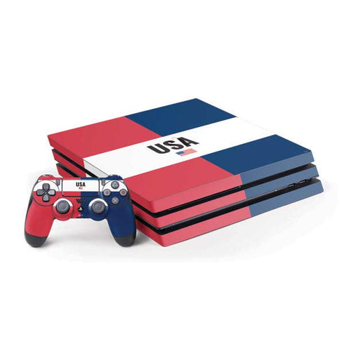 American Flag Color Block PlayStation PS4 Skins