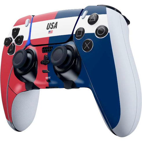 American Flag Color Block PS5 DualSense Edge Pro Controller Skin