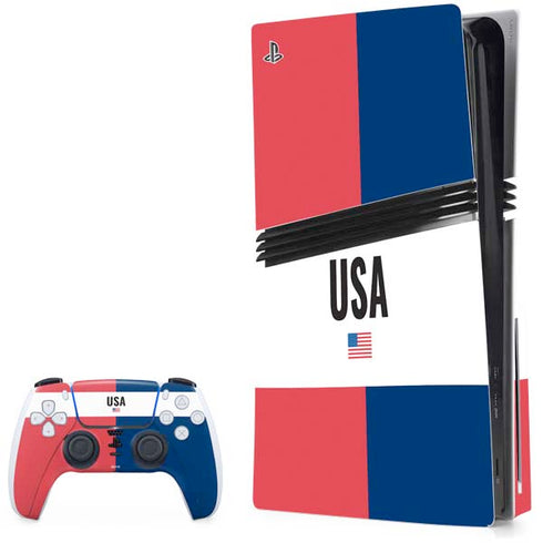 American Flag Color Block PS5 Pro Disk Bundle Skin