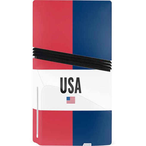 American Flag Color Block PS5 Pro Disk Bundle Skin