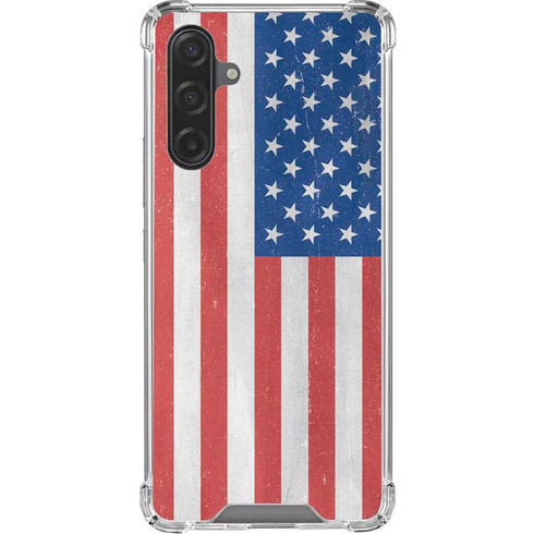 American Flag Distressed Galaxy A17 Clear Case