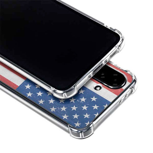 American Flag Distressed Galaxy A36 5G Clear Case