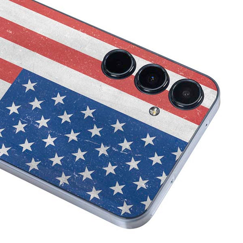 American Flag Distressed Galaxy A55 5G Skin