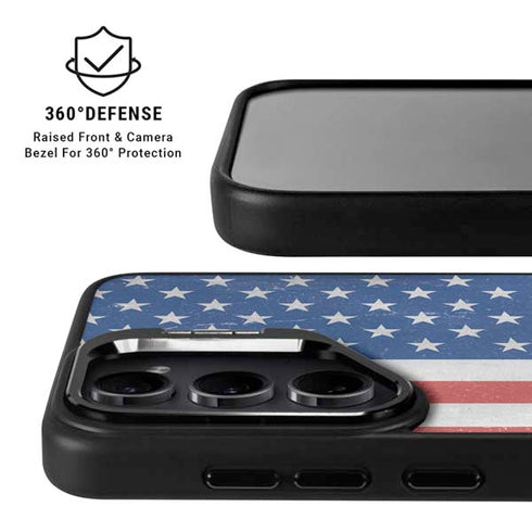 American Flag Distressed Galaxy S24 FE Kickstand Case