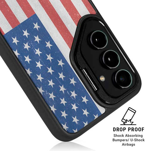 American Flag Distressed Galaxy S25 Kickstand Case