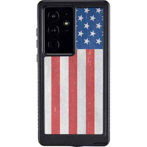 American Flag Distressed Galaxy S24 Ultra Waterproof Case
