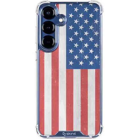 American Flag Distressed Galaxy S25 Clear Case
