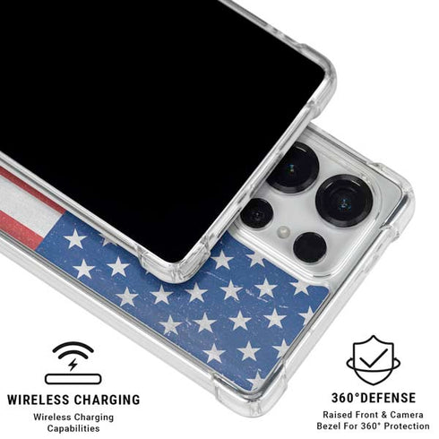 American Flag Distressed Galaxy S26 Ultra Clear Case