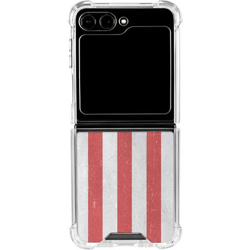 American Flag Distressed Galaxy Z Flip6 Clear Case