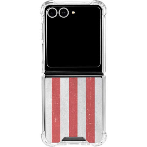 American Flag Distressed Galaxy Z Flip7 Clear Case