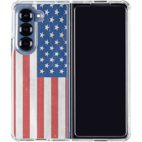 American Flag Distressed Galaxy Z Fold7 Clear Case