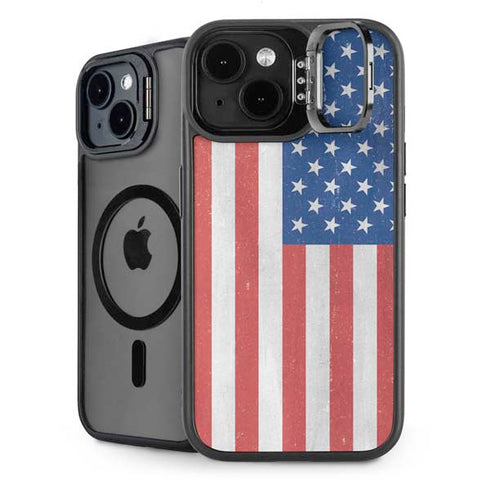 American Flag Distressed iPhone 14 Kickstand Case