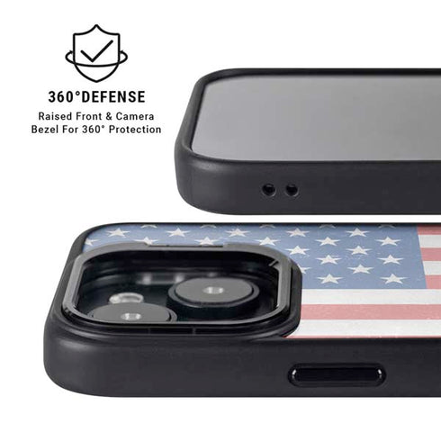 American Flag Distressed iPhone 14 Kickstand Case
