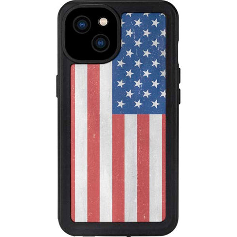American Flag Distressed iPhone 15 Plus Waterproof Case
