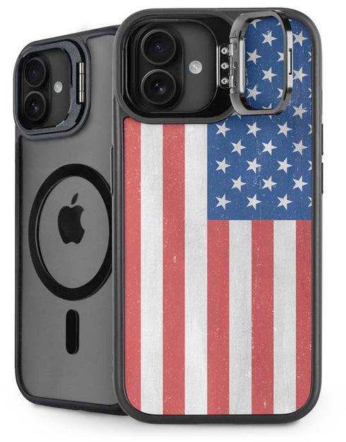 American Flag Distressed iPhone 16 Kickstand Case