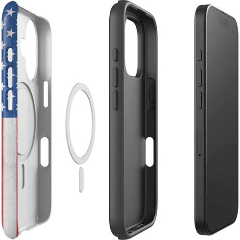 American Flag Distressed iPhone 16 Magsafe Impact Case
